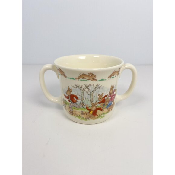 Bunnykins vintage double handle ceramic mug - Royal Doulton Bone China c 1936 - Picture 1 of 7